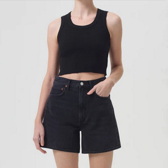AGOLDE | Cropped Poppy Tank In Black - Picture 11 of 12